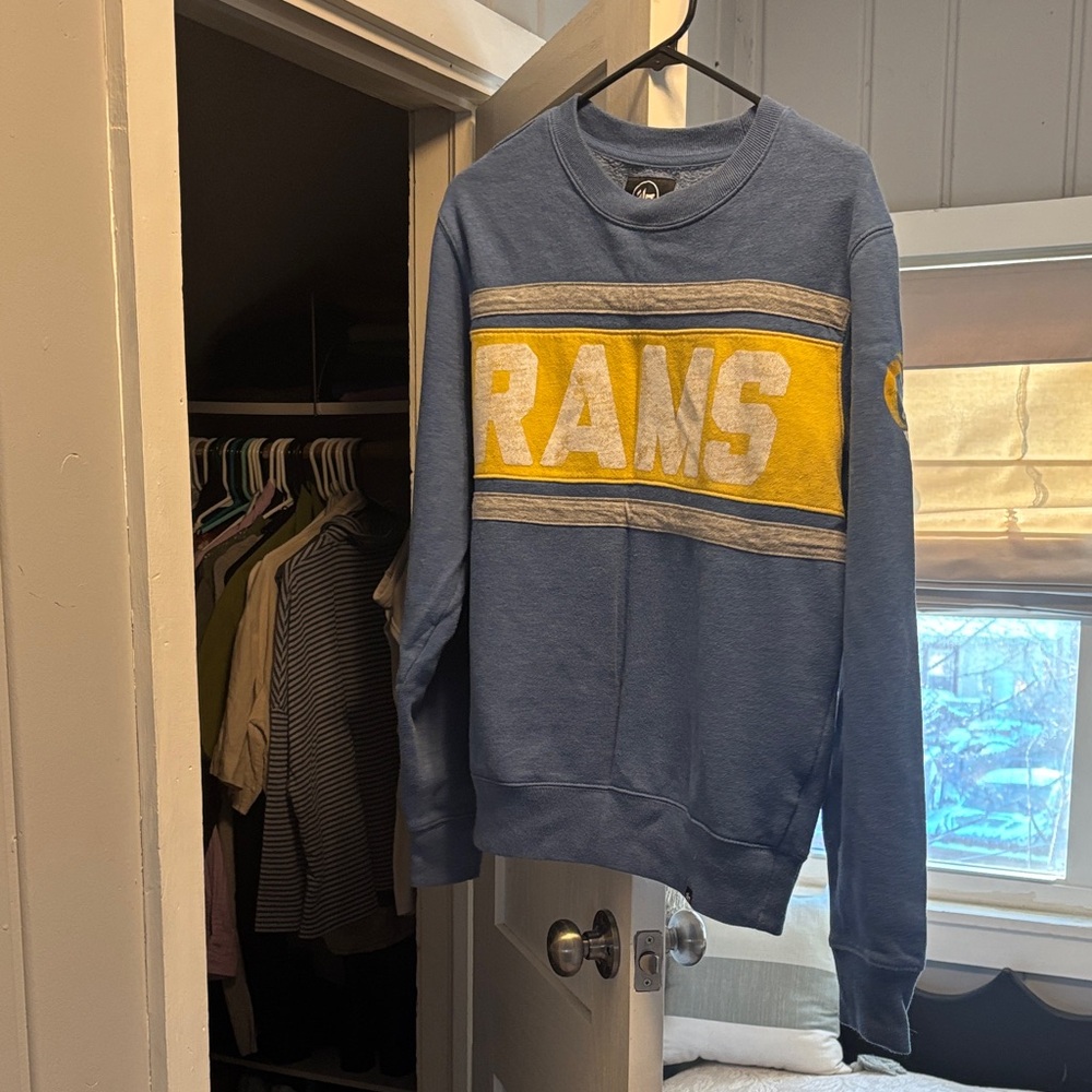47 Blue and Yellow Rams Crewneck Sweater